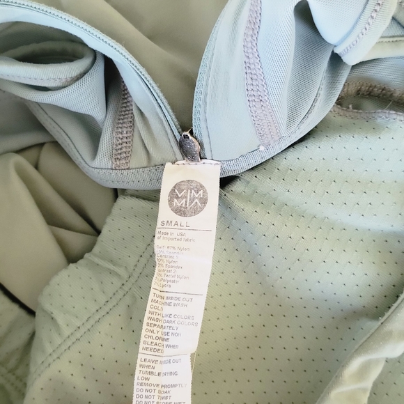 Vimmia Active High Cut Zip Back Cami Tank Top Sage Green S - Picture 6 of 9